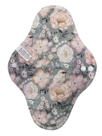 BIO Noční vložka (PUL) - Vrabčák v růžích & sv. růžové bambusovo-biobavlněné froté