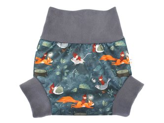 Natahovací svrchní kalhotky PUL - Lesní skřítek__VELIKOST:XL (11-14kg)