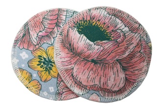 BIO Vložky do podprsenky s GOTS - Divoký mák (biobavlněný úplet)