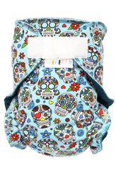 Kalhotková plenka (M) - Mexické skulls SZ, smaragdový velur