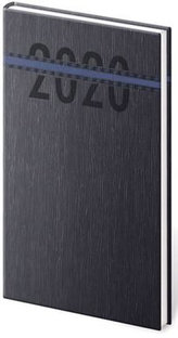 Diář 2020 - Stripes/týdenní/kapesní/modrá