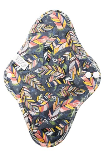 BIO Noční vložka (PUL) - Indiánská pírka & přírodní bambusovo-biobavlněné froté