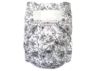 BIO Bambusová kapsová plenka (M) - Květy black and white SZ