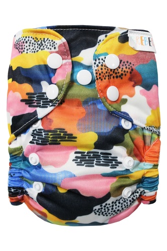 BIO Bambusová kapsová plenka (S) - Malované mraky PAT