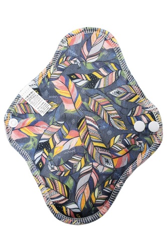 BIO Denní vložka (PUL) - Indiánská pírka & přírodní bambusovo-biobavlněné froté