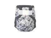 Svrchní kalhotky (S), bez křidélek - Květy black and white SZ