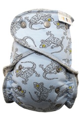 Kalhotková plenka (M) - Ještěrky PAT, šedý velur