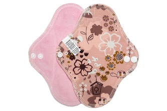 Slipová vložka (Bavlněný úplet) -  Kamarádky myška a želva, sv. růžový velur (kojenecký plyš)