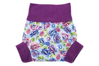 Natahovací svrchní kalhotky PUL - Pivoňky__VELIKOST:S (4-7kg)