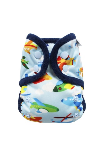 Svrchní kalhotky (S), bez křidélek - Letadla PAT, sv.modré patentky