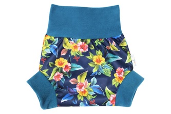 Natahovací svrchní kalhotky PUL - Ibišek__VELIKOST:S (4-7kg)