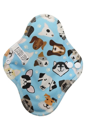 Slipová vložka (PUL) - Veselí pejsci, sv. modrý velur (kojenecký plyš)