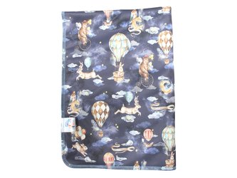 Přebalovací podložka (PUL) - Balónový sen, bledě modrý velur