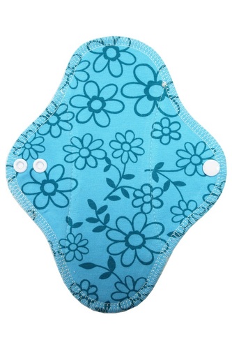 Slipová vložka (Bavlněné froté s PUL) - Modré kytičky (bavlněný úplet)