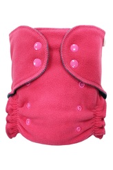 Fleecové svrchní kalhotky (S), bez křidélek - Růžové PAT
