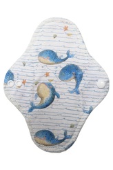 BIO Slipová vložka (Bavlněné froté s PUL) - Velrybí píseň (biobavlněný úplet s GOTS)