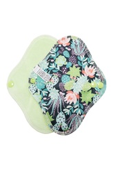 Slipová vložka (PUL) - Kaktusy a sukulenty, sv. zelený velur (kojenecký plyš)