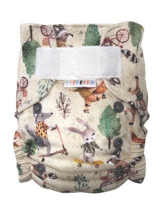 BIO Bambusová kapsová plenka (S) - Vlk na koloběžce SZ