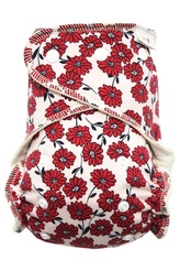 BIO Kalhotková plenka (M) - Červené kytičky PAT
