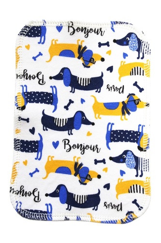 BIO Látkový ubrousek M (12x18cm) - Jezevčíci a biobavlněné froté (GOTS)