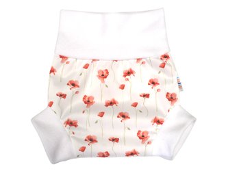 Natahovací svrchní kalhotky PUL - Mák ohníček__VELIKOST:XL (11-14kg)