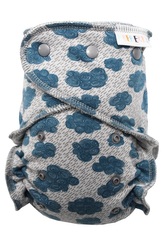 Kalhotková plenka (M) - Mraky PAT, šedý velur