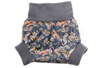 Natahovací svrchní kalhotky PUL - Indiánská pírka__VELIKOST:S (4-7kg)