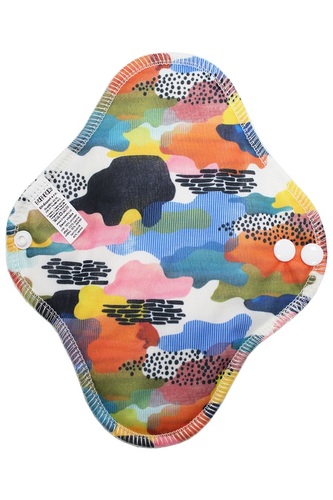 BIO Denní vložka (PUL) - Malované mraky & přírodní bambusovo-biobavlněné froté