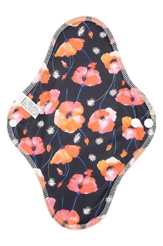 BIO Noční vložka (PUL) - Sedmikrásky v makovém poli & přírodní bambusovo-biobavlněné froté