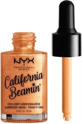 NYX PROFESSIONAL MAKEUP Tekutý rozjasňovač na obličej a tělo Odstín: Beach Babe (Rose Gold Shimmer)