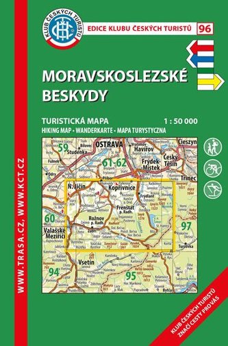 KČT 96 Moravskoslezské Beskydy 1:50T Turistická mapa