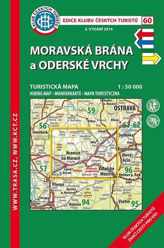 KČT 60 Moravská brána, Oderské vrchy 1:50T Turistická mapa