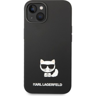 Karl Lagerfeld Liquid Silicone Choupette kryt iPhone 14 Plus černý