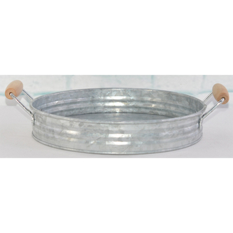 Tác kovový, zinková barva.