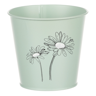 Obal kovový, zelená barva.