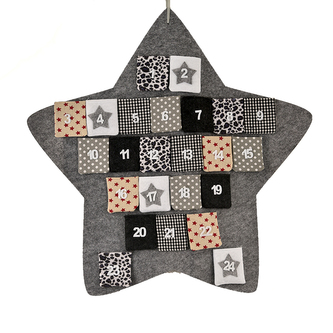 Kalendář adventní filc hvězda šedý pr. 70 cm