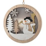 Dřevěná závěsná ozdoba s LED světlem, 12/48