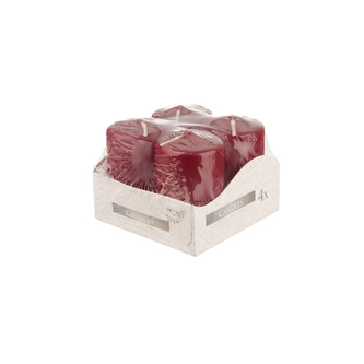 Svíčka adv. válec bordó 4 ks 4x6 cm