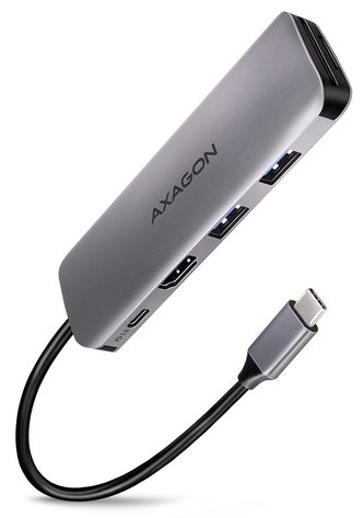 AXAGON hub USB-C / HMC-5 / USB 3.2 Gen1 / 1x USB-C / 2x USB-A / 1x HDMI / microSD/SD / 100W PD / 0,2m AXAGON hub USB-C / HMC-5 / USB 3.2 Gen1 / 1x USB-C / 2x USB-A / 1x HDMI / microSD/SD / 100W PD / 0,2m