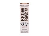 Revolution Pudr na obočí se šablonou (Brow Powder Stamp & Stencil Kit) 0,65 g Odstín Dark Brown woman