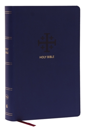 NKJV, End-of-Verse Reference Bible, Personal Size Large Print, Leathersoft, Blue, Red Letter, Comfort Print