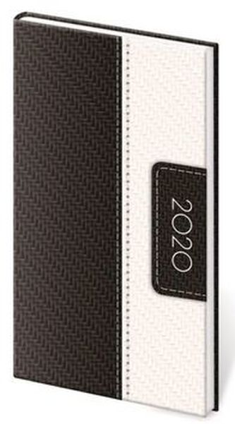 Diář 2020 týdenní kapesní Erie černo/bílá
