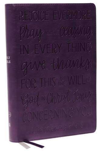 KJV, Large Print Center-Column Reference Bible, Verse Art Cover Collection, Leathersoft, Purple, Red Letter, Comfort Pri