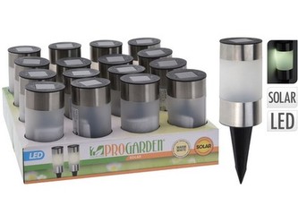 lampa solární v.24cm, 1LED, PH/nerez