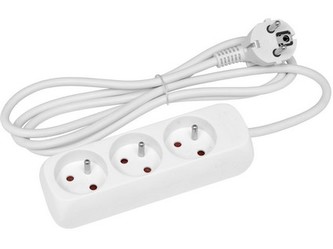 přívod prodlužovací 1,5m, 3 zásuvky