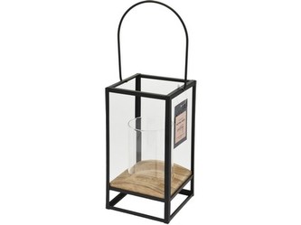 lucerna na svíčku 21x11,5cm sklo+kov