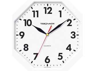 hodiny nástěnné 29x29cm osmihranné PH BÍ, minerální sklo