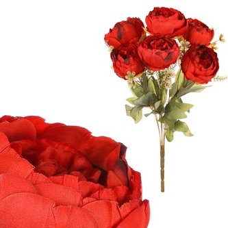 Puget Pivoněk, barva: bordó. Květina umělá.