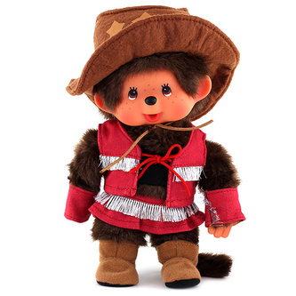 Plyš Monchhichi, holka v kovbojském