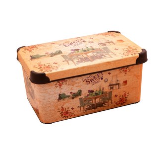 Krabice ukládací plast 10L 34x23x16,5cm mix vzhledů